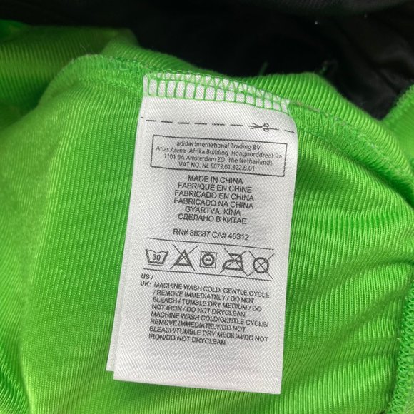 Adidas Men's Black/Lime Green Full Zip Up Windbreak Warm Up Jacket Size XL - Picture 7 of 7